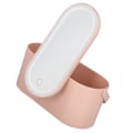 Miniatyrbillede 7 af 11: Makeup-etui med roterende spejl låg dæmpbar LED-lys bærbar kosmetisk arrangør til soveværelse rejse Roseate