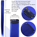 Miniatyrbilde 2 av 5: 9PCS 21\" Fargede Clip-in Hårextensions Blå Hårextensions for Barn Jenter Clip-in Blå Hårclips Hårextensions for Barn Fest Høydepunkter (Blå)
