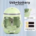 Miniatyrbild 2 av 6: Generisk Söt Elektrisk Pennvässare, Batteri/USB Dubbel Strömförsörjning Bärbar Pennvässare Söt Design för Barn Studenter Hem white