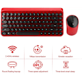Miniatyrbillede 4 af 5: SHUJIK Universal Trådløs Tastatur Mus Sæt Punk Stil Gaming Mus Tastatur til Computer Bærbar (Rød)