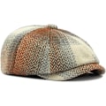 Miniatyrbillede 4 af 4: Mænds Klassisk Newsboy Flat Cap Gatsby Ivy Cabbie Hat, khaki
