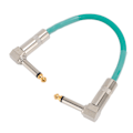 Miniatyrbillede 7 af 11: 6 stk. guitar patchkabel 6 tommer 6,35 mm højre vinkel lydkabel til effektpedal mixer forstærker elektriske guitarer basser cyan