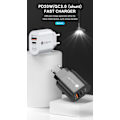 Miniatyrbilde 2 av 7: Ny PD12W mobiltelefonlader 5V2.4A ladehode type-c PD ladehode europeisk og amerikansk britisk standardadapter svart
