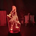 Miniatyrbillede 4 af 5: WJ 3D natlampe Uchiha Sasuke, 7 farver akrylplade 3D visuel lampe, 3D illusionslampe med 2-vejs strømtilstande, perfekt fødselsdagsgave Uchiha Sasuke