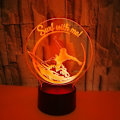 Miniatyrbillede 1 af 5: 3D Surf Natlampe 16 Farver Skiftende  Fjernbetjening Touch Switch Dekor  Optisk Illusion Lampe （Stil P）