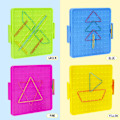 Miniatyrbilde 4 av 6: 8 Pakk Plast Matematiske Manipulasjonsmateriale Array Blokk Geo Board med 80 Latex Bånd for Barn (4 Farger)