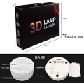 Miniatyrbilde 6 av 6: WJ 3D illusjonsnattlys fire mønster 16 fargeendring dekorlampe skrivebordslampe for barn barn superhelt 4 Yoda-gruppen