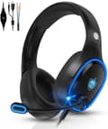 H-8 PC Gaming Headset för PS4, PS5, Controller, Xbox One Headset med stereoljud, Over Ear-hörlurar med brusreducerande mikrofon, L