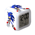 Miniatyrbild 1 av 2: Sonic the Hedgehog Färgglad Väckarklocka LED Kvadratisk Klocka Digital Väckarklocka med Tid, Temperatur, Alarm, Datum
