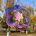 Miniatyrbillede 1 af 5: Vindmølle Udendørs Metal 3D Vindmølle Hængende Have Dekoration Gaver Rustfrit Stål Seks-Spidset Stjerne Vindmøller med 360° Rotation Six-pointed Star