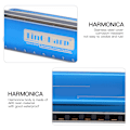 Miniatyrbillede 11 af 11: Blues Harp Harmonika 10-Hul Professionel Mundharmonika G-Nøgle Gaver Rustfrit Stål Dæksel (Blå)