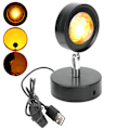 Miniatyrbillede 2 af 11: USB-projektorlampe til husholdningsprojektion, dekorationslampe til stuevæg, solnedgangsfarve