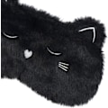 Miniatyrbild 3 av 7: Söt Sovmask, Svart Katt Mjuk Plysch Fluffig Sovmask Rolig Cartoon Kattungar Ögonbindel Nyhet Ögonlock Skugga för Barn