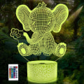 Miniatyrbild 1 av 6: Qinwei Elefant Nattlampa 3D Illusion Ljus Djurlampa 16 Färger Ändras med Fjärrkontroll  Barn Sovrumsdekor  Semester Födelsedagspresenter för Pojkar Flickor