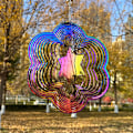 Miniatyrbillede 3 af 5: Vindmølle Udendørs Metal 3D Vindmølle Hængende Have Dekoration Gaver Rustfrit Stål Seks-Spidset Stjerne Vindmøller med 360° Rotation Six-pointed Star