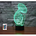 Miniatyrbilde 1 av 8: WJ 3D Instrument Saxophone Fjernkontroll 16 Farger Nattlys Illusjon Akryl LED Bordlampe Sengelampe Barn Soverom Skrivebord Dekor Bursdagsgaver Leke