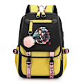 Miniatyrbild 1 av 6: 1 st Demon Slayer Anime Hero Prints Nylon Ryggsäck, Stor Kapacitet Flerfunktionell Ryggsäck För Skola, Arbete, Vandring, Shopping, Resor Och Camping Yellow 3