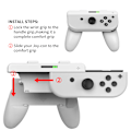 Miniatyrbild 4 av 8: Switch/Oled vänster och höger handtag två i ett grepp, Joycon litet handtag avtagbart två enheter (vit)