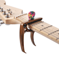 Miniatyrbild 11 av 11: Gitarr Capo Plektrum Set Legering Trä Korn Blank Universal Capo med Plektrum Väska för Prestanda