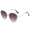 Miniatyrbillede 1 af 6: Cat Eye Solbriller til Kvinder Diamantskåret Linse Rammeløse Solbriller Fashion Gradient Retro Shades