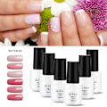 Miniatyrbillede 4 af 9: 6 stk. 7 ml neglelak glitter skinne soak off langtidsholdbar UV LED gel polish manicure (RCTC6-03)