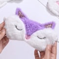 Pikkukuva 4 / 4: Söpö Kaniini Unisilmämaski Pehmo Silmälappu Matka Unimaskit Superpehmeä Hauska Silmäsuoja Lapsille Tytöille ja Aikuisille (Purppura Kettu)