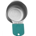 Miniatyrbilde 2 av 4: Full magnetiske målekopper 18/8 rustfritt stål koppsett med 7 deler silikon myke håndtak (Grønn)