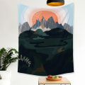 Miniatyrbillede 2 af 3: Wekity Bjerge Gobelin Æstetisk Kunst Hjem Baggrund Stof Dekoration Gave Gobelin til Stue Soveværelse Dekoration (3, 71 X 91 tommer)