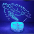 Miniatyrbillede 5 af 7: WJ 3D Havskildpadde Fjernbetjening 16 Farve Natlys Illusion Akryl LED Bordlampe Sengelampe Børns Soveværelse Skrivebord Dekoration Fødselsdag Gaver Legetøj til Børn