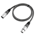 Miniatyrbillede 1 af 8: D-type flettet XLR-kabel Mikrofon MIC Audio-ledning Mixer-forbindelsesledning 1m (grå)