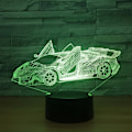 Pikkukuva 4 / 9: 7 Väriä Vaihtava Yövalo 3D Tunnelma Lamppu 3D Visuaalinen Illuusio LED-Lamppu Lapsille Leikkiin Joulu- ja Syntymäpäivälahjaksi (Kilpa-auto)