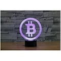 Miniatyrbillede 4 af 5: 3D Bitcoin Natlampe med 7 Farveskift LED Bordlampe Akryl Flad ABS Base USB Oplader Hjem Dekoration Legetøj Fødselsdag Jul Barn