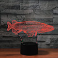 Miniatyrbillede 6 af 8: WJ 3D Marine Fish Fjernbetjening 16 Farve Natlys Illusion Akryl LED Bordlampe Sengelampe Børneværelse Skrivebordsdekoration Fødselsdagsgaver Legetøj til Børn