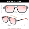 Pikkukuva 3 / 5: Vintage Neliömäiset 70-luvun Aviator-aurinkolasit Naisille Miehille Retro Klassiset Litteät Aviator-kehykset Aurinkolasit UV-suoja Transparent Grey/Gradient Pink