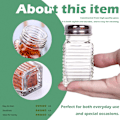 Miniatyrbillede 4 af 7: Salt- og pebersæt med rustfrie toppe, sæt af 2 (stribede rektangulære shakere) Striped rectangular Shakers