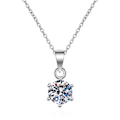 Miniatyrbillede 1 af 5: 925 Sterling Sølv Halskæde Kvinde 1 Karat Moissanite Seks Kløer Vedhæng Halskæde