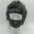 Miniatyrbillede 7 af 7: Hæklet Vinterhue med Skæg - Håndlavet Varmt Hætte Til Ski, Sjov Maske Beanie Til Mænd Kvinder, A