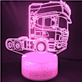 Miniatyrbillede 5 af 5: 3D lastbil traktor bil natlys bord skrivebord optisk illusion lamper 7 farve skiftende lys LED bordlampe julehjem kærlighed fødselsdag børn indretning legetøj gave