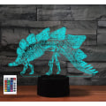 Miniatyrbild 1 av 8: WJ 3D dinosaurie fjärrkontroll 16 färger nattljus illusion akryl LED bordslampa sänglampa barn sovrum skrivbordsdekor födelsedagspresenter leksak för barn