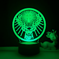 Miniatyrbillede 2 af 7: JUSTUP Jagermeister Natlampe 16 Farver med Fjernbetjening 3D Illusion Lampe Børneværelse Dekorative Festlige Lys -- Sort Sæde