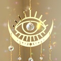 Miniatyrbillede 3 af 5: WJ123 Ondt Øje Have Solfanger - Store Prismer Krystal Kugle Vindklokker til Udendørs Solfanger Indendørs Vindue Boho Heksagtig Værelse Hjem Crystal Evil Eye