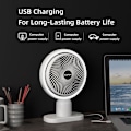 Pikkukuva 4 / 5: Camping-tuuletin LED-lyhdyllä, ladattava akkukäyttöinen kannettava telttatuuletin, hiljainen ja voimakas tuuli, täydellinen ulkokäyttöön tarkoitettu USB-tuuletin Pi:lle white