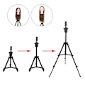 Miniatyrbilde 10 av 11: Tripod Parykkhode Formholder Stativbrakett Aluminiumlegering Falsk Hodefasong Stativ Svart