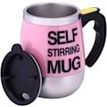 Miniatyrbillede 1 af 5: Selv-omrørende krus - Automatisk selvblandende krus i rustfrit stål til kaffe/te/varm chokolade/mælkekrus - 450 ml/15 oz - Den bedste gave (lyserød)