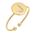 Miniatyrbillede 1 af 3: Forgyldt initialring, stablebare ringe til kvinder, moderinge-----J