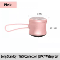 Miniatyrbild 1 av 5: Bärbar trådlös Bluetooth-högtalare TWS IPX7 Vattentät Ultra Mini Bluetooth-högtalare Rosa Liten Högtalarlåda Metallkropp