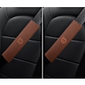Pikkukuva 1 / 4: Volvo-turvavyön olkapehmusteet XC60/XC40/S90/S60 turvavyön mokkanahkapehmusteet (pari, ruskea)