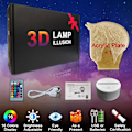 Miniatyrbilde 6 av 7: WJ 3D Illusion Nattlys Drage LED Skrivebordslampe med Fjernkontroll Berøring 16 Fargeendring for Hjem Romdekorasjoner Bursdagsgaver eldsprutande drake
