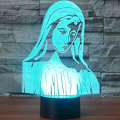 Miniatyrbilde 1 av 5: 3D Jomfru Maria nattlys med 7 fargeendrende LED-bordlampe i akryl med flat ABS-base, USB-lader, hjemmedekorasjon, leketøy, bursdag, jul