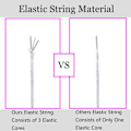 Miniatyrbilde 3 av 7: Elastisk snor for armbånd, 1 mm x 110 meter robust, elastisk snor for smykkefremstilling, halskjeder, perling - hvit White Black and White